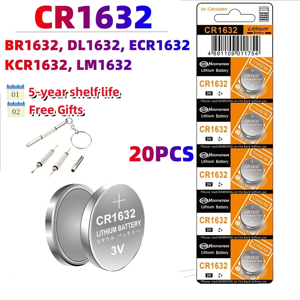 CR1632 coin batteries close-up