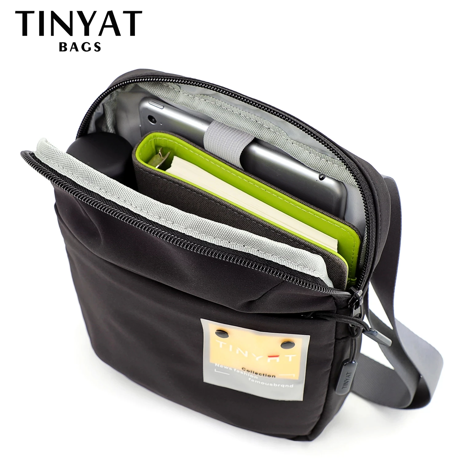 TINYAT Women Waterproof Nylon Crossbody Bag Mini Shoulder Sling Bag Short Travel Adjustable Women Messenger Bags Shoulder Pack