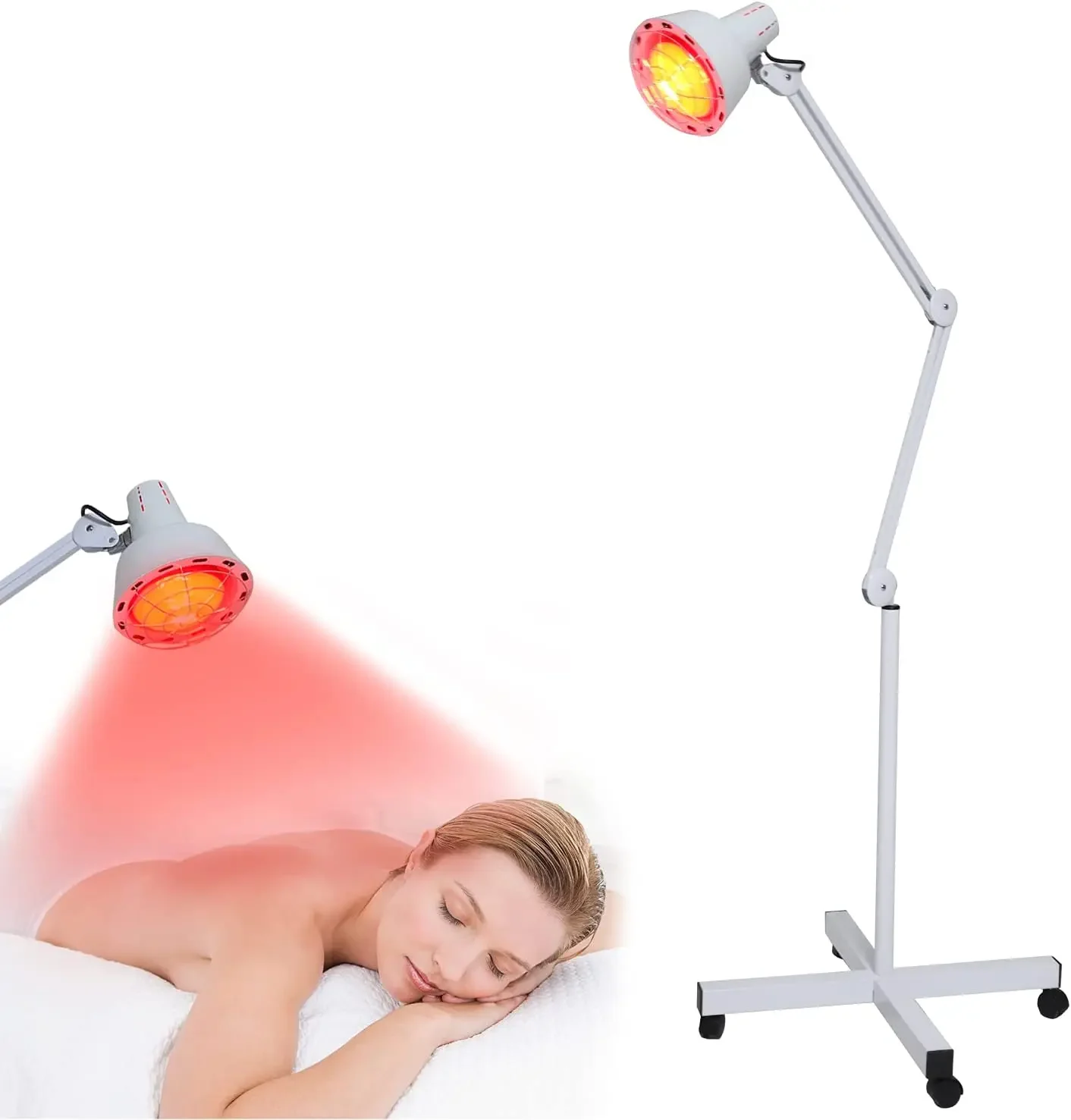 Infrared Heat Lamp 150W with Stand Wheels Adjustable