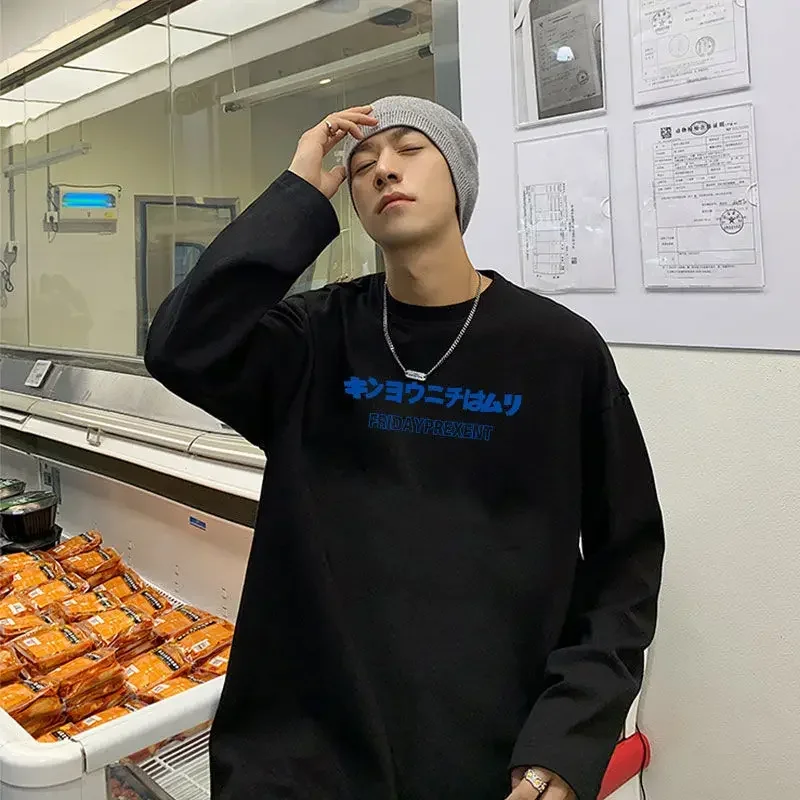 thumbnail image 1 of Tops Estampados Hip Hop Ropa Masculina Camisetas Holgadas Para Hombres Estética Manga Larga Y2k Poliéster Venta Ajuste Regular Algodón A Granel FA It, 1 of 4