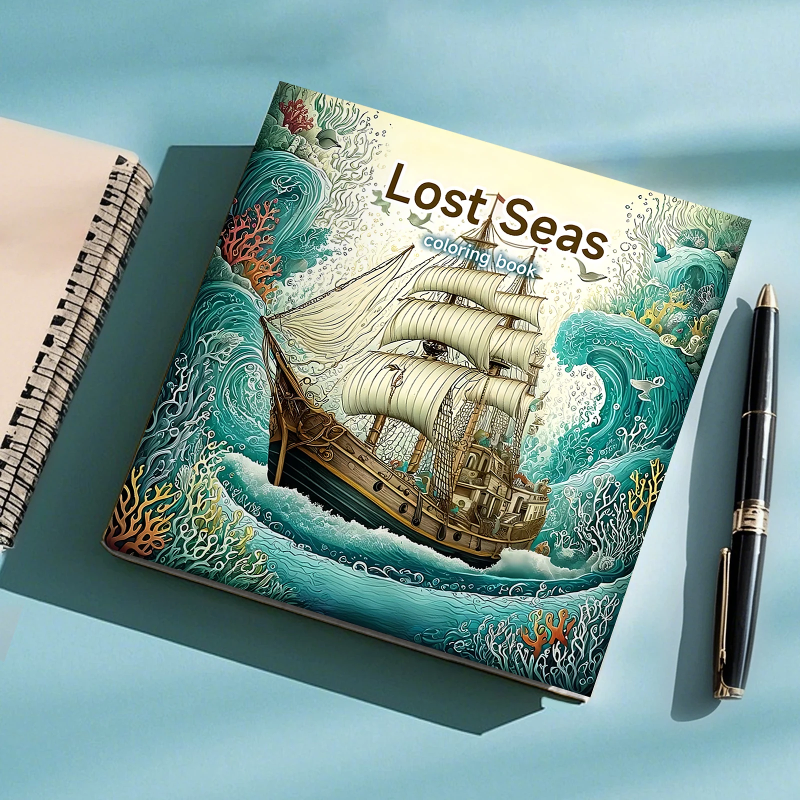 Lost Seas Coloring Book 24 Page Adult Picture Books Gift Birthday Party Relieve Stress Kill Time Graffiti Painting Drawing Art 4