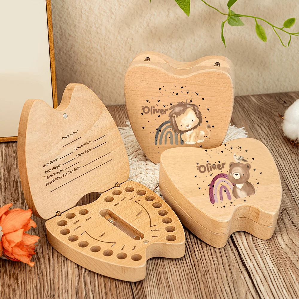 Custom Name Tooth Fairy Box Personalized Wooden Tooth Fairy Box Boy Girl Teeth Keepsake Kids Birthday Gift Baby Shower Gift