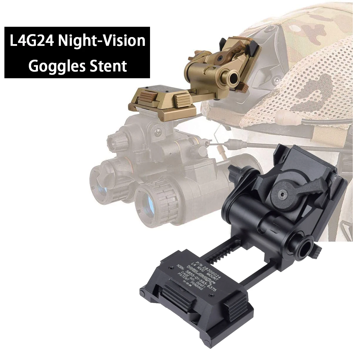 

Tactical Metal L4G24 NVG Helmet Bracket Holder For PVS15 PVS18 GPNVG18 Goggle Night Vision NVG Mount Adapter Accessories