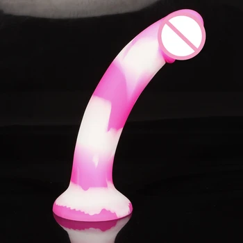TleMeny Adult Realistic Dildo Rainbow Color For Lesbian Big Penis Suction Cup Female Masturbation Fake Dick Tool SM Anal Sex Toy 3