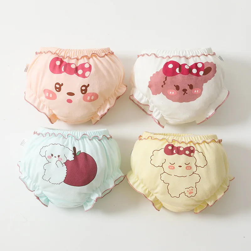 Baby Girls Panties 4 Pcs/Set Pure Cotton Soft Breathable Kids Pants Children Underwear For Girl baby cotton panties