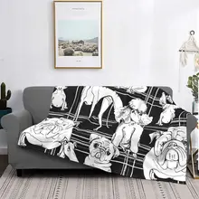 

Funny Cartoon Dogs Knitted Blankets Coral Fleece Plush Gift for Animal Dog Lover Soft Throw Blankets for Bedroom Sofa Bed Rug 09