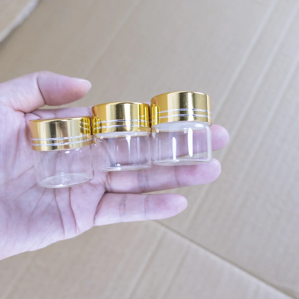 12pcs/lot 30*30mm 10ml Small Glass Bottle With Metal Cap Gold Screw Top Tiny  Jar Vials Mini Containers - Storage Bottles & Jars - AliExpress