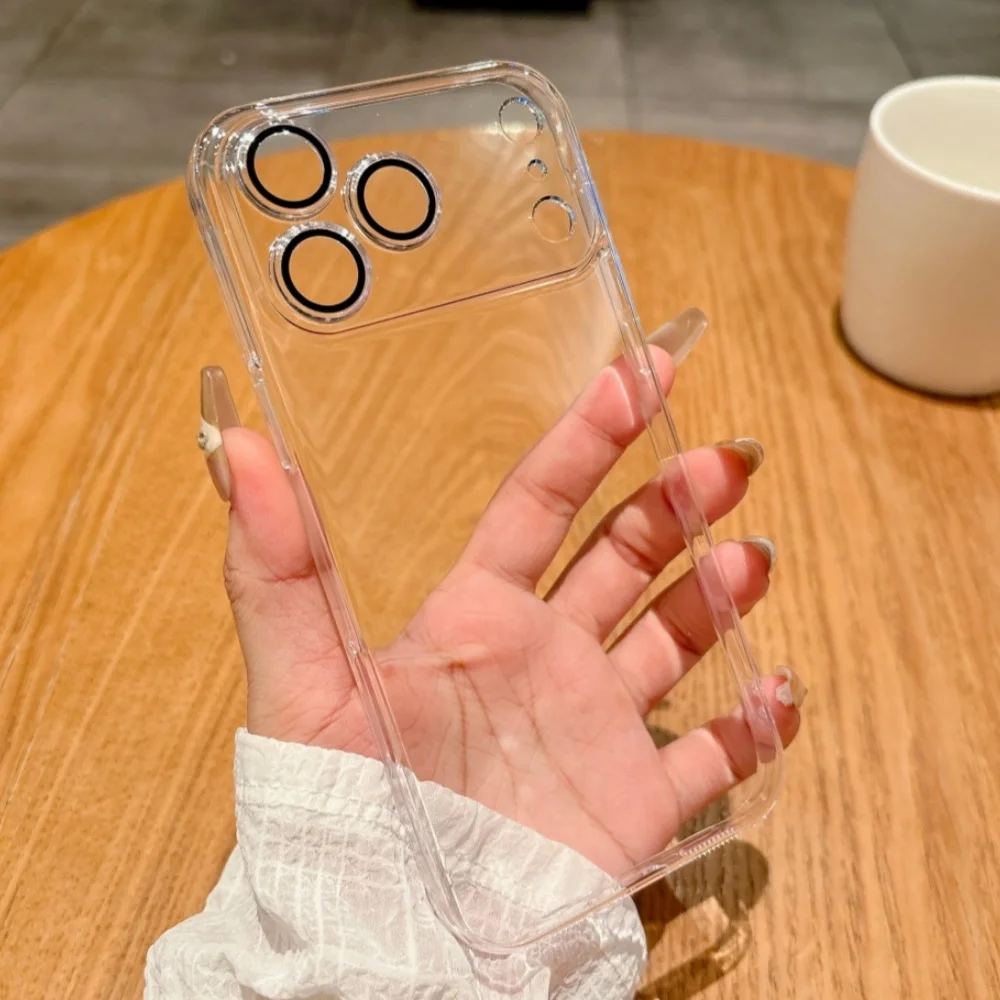 Luxury Clear PC Cover with Camera Lens Protector Film