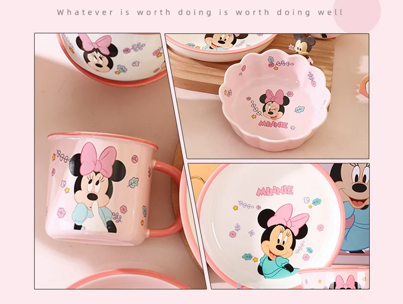 Disney Mickey &Amp; Minnie Ceramic Dinner Set 4 Pieces