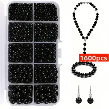 1600PC Black Round Bead Set 1