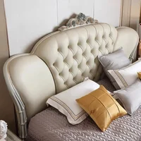 Lit double nordique 180x200cm avec tête de lit, cadre de lit complet pour chambre à coucher, ensemble de meubles de chambre à coucher royale ﻿   Luxe 3