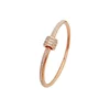 Titanium Steel Rose Gold Color Bangles for Women Girls Trend Waterproof Jewelry Luxury Sparkling Zircon Bracelet Bangle 5