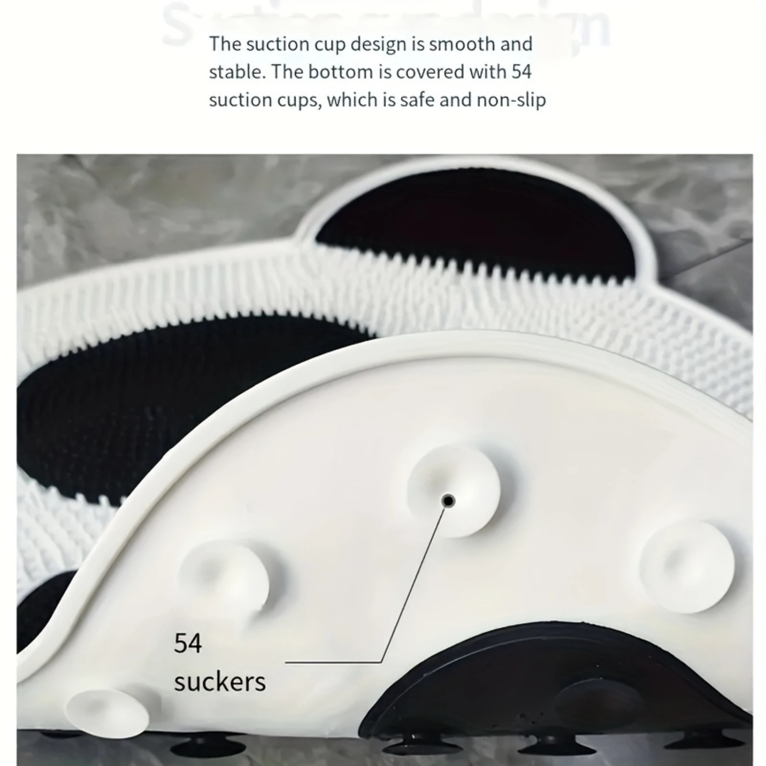 Panda Shaped Back Foot Scrubber For Shower Pad For Men And Women, Extra-Large Exfoliating Shower Mat Back Foot Scrubbing Wit
