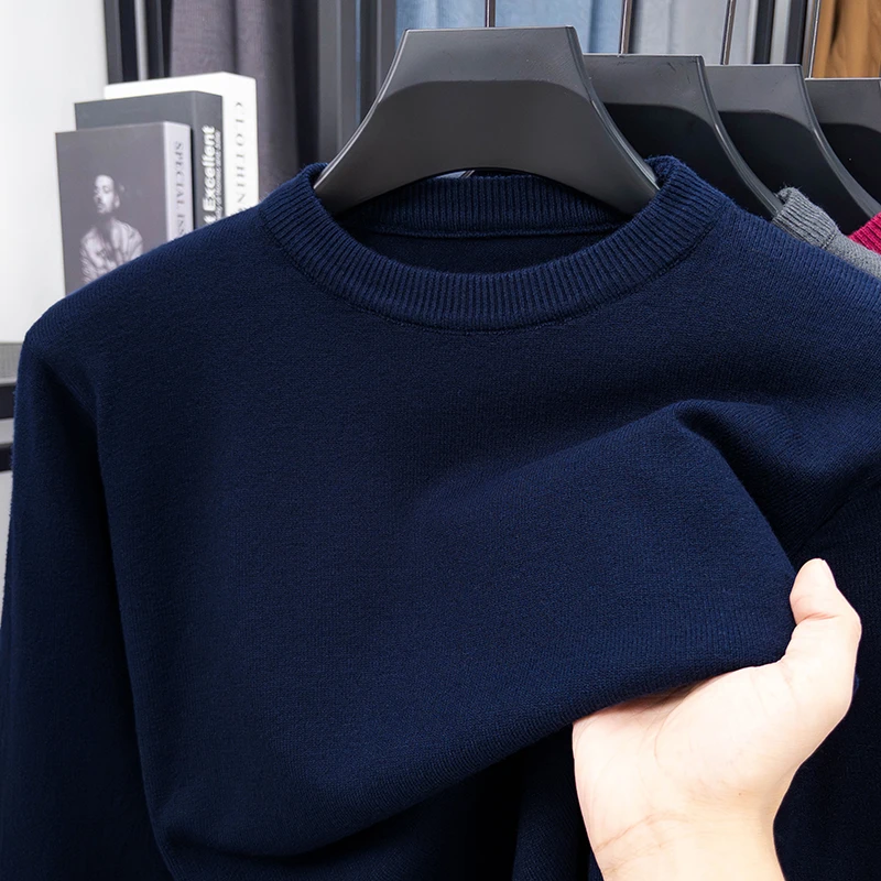 Men's Thick Knit Pullover Sweater, Casual Crew Neck Winter Sweater S8f92920bfc724cc1bdcadaf4af65df62i