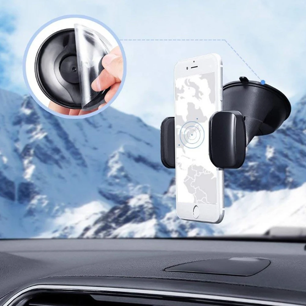 Suction Cup Phone Holder Car Mount Cell Phone Windshield Dashboard Smartphones Holder for iPhone Samsung Xiaomi Mobile Phone