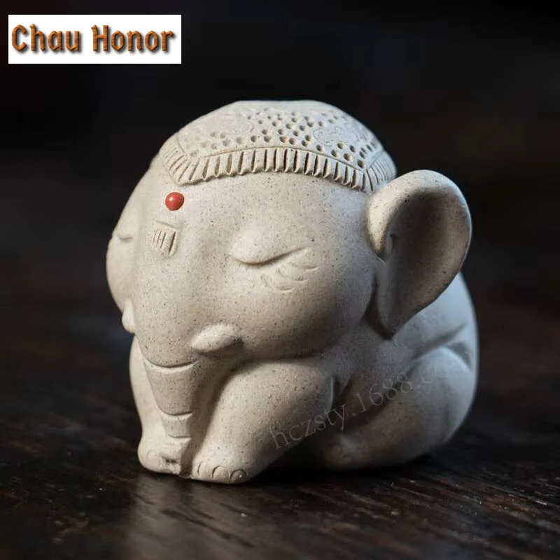 Yixing Boutique Purple Clay Balance Elephant Tea Pet Figurine Home Ornaments Handcraft Sculpture Tea Ceremony Decoration Teaware
