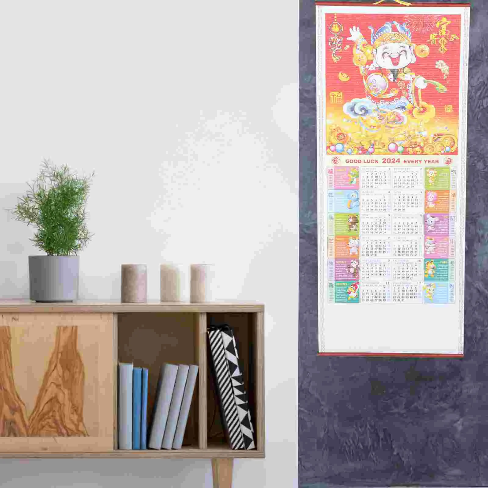 

Chinese New Year Wall Year Of The Rabbit Walls Traditional Scroll Lunar Calendar Ornament Year Of Dragon Home Decoration