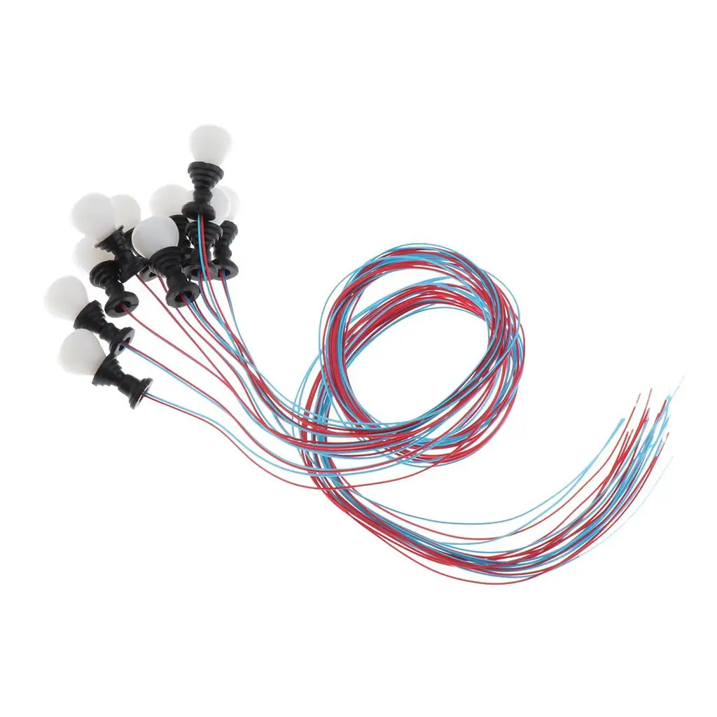 모델 철도 기차 램프, 정원 가로등, HO 체중계 LED, 1.3cm, 10 개