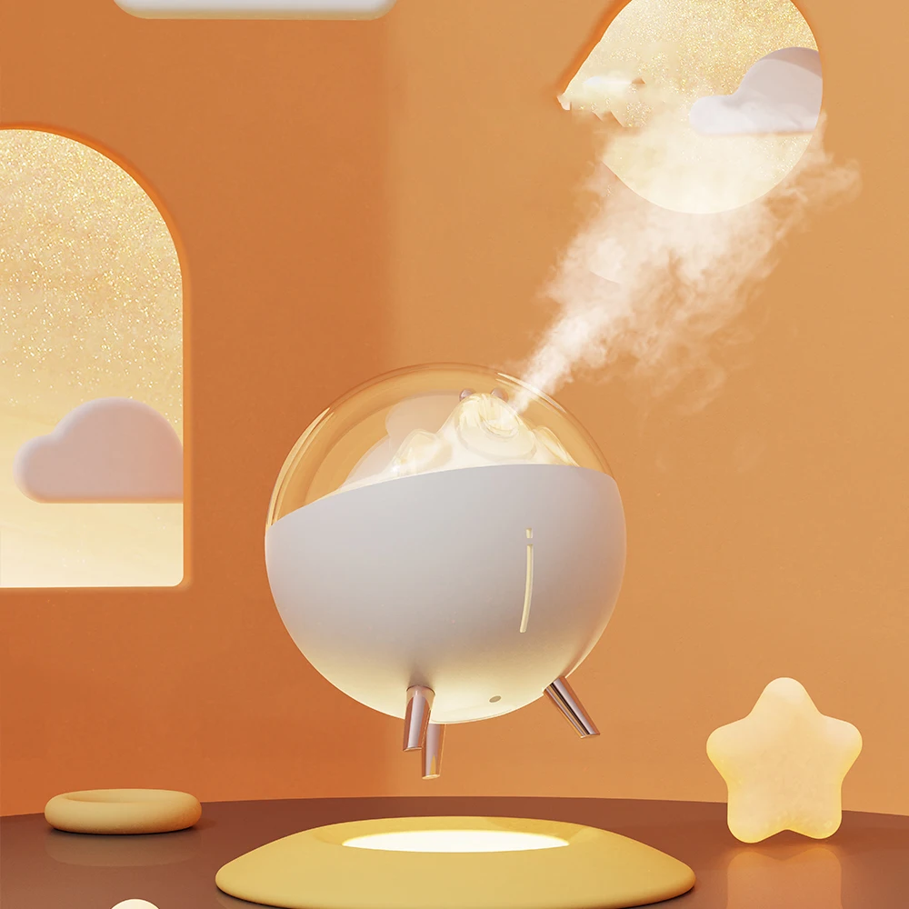 

Air Humidifier USB Quiet Space Bear with LED Light Mini Humidifier Mist Maker Aromatherapy for Home Office White