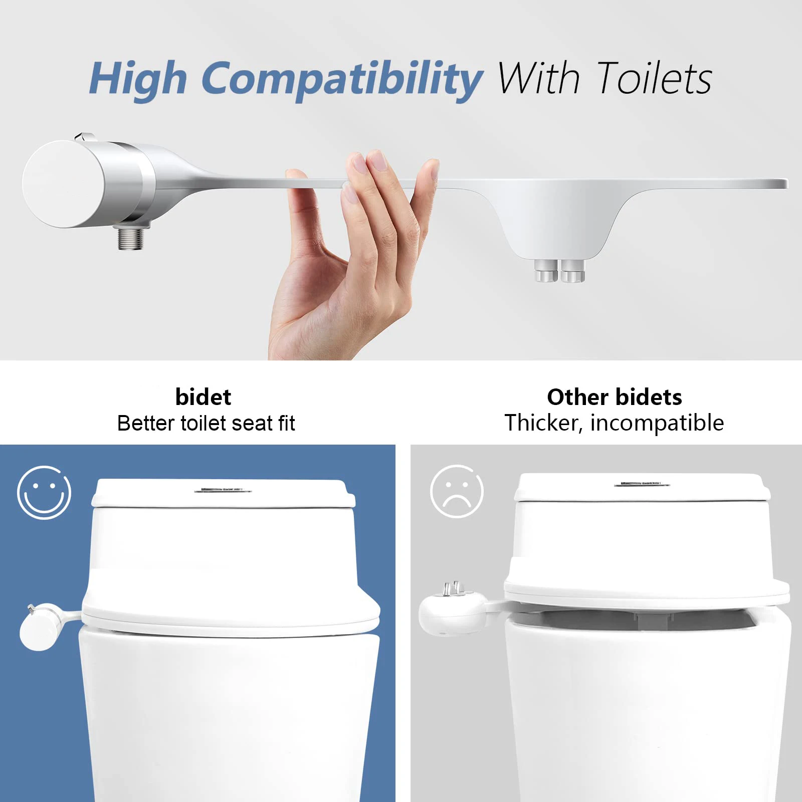 Samodra Toilet Bidet Ultra-slim Bidet Toilet Seat Attachment With Brass  Inlet Adjustable Water Pressure Bathroom Hygienic Shower - Bidets -  AliExpress