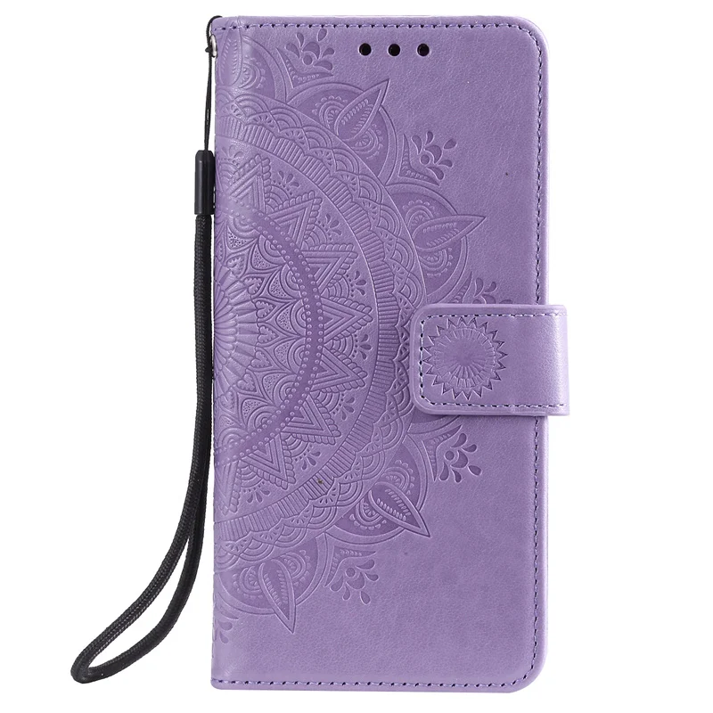 Leather Flip Case - Elegant Magnetic Phone Cover with Totems Design