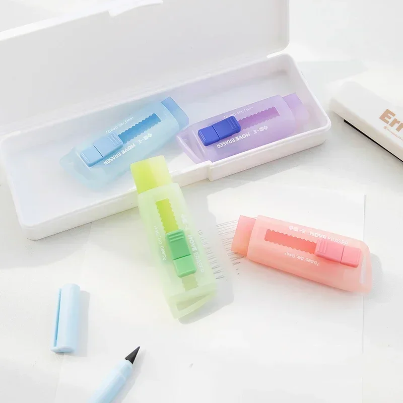 마카롱 PVC 고무 지우개, 푸시 풀 지우개, 젤리 컬러 이동 지우개, 연필 문구, 학교 학생 용품, 1 개