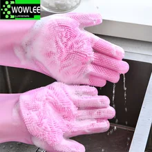 

Magic Dishwashing Silicone Gloves Protect Hand Dirt Clean Brushes Cleaning Tool Kitchen Accessories Wash Fruit Vegetable Gadgets