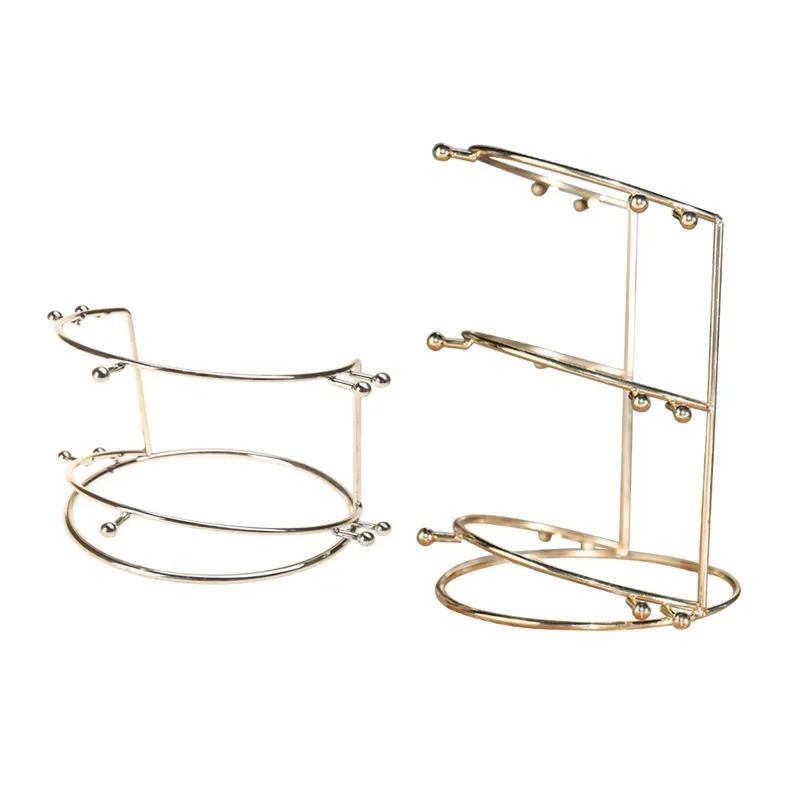 

Crystal Headband Display Rack Gold Metal Princess Stand Holder Headwear Storage