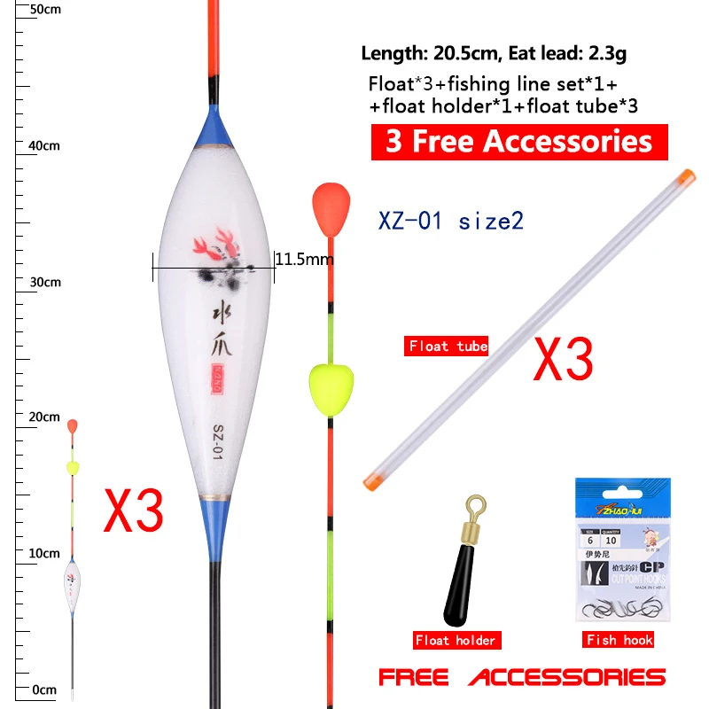 Ensemble de pêche débutant avec flotteurs à perles coulissantes tubes ligne support nano composite pour lac rivière occasions spéciales