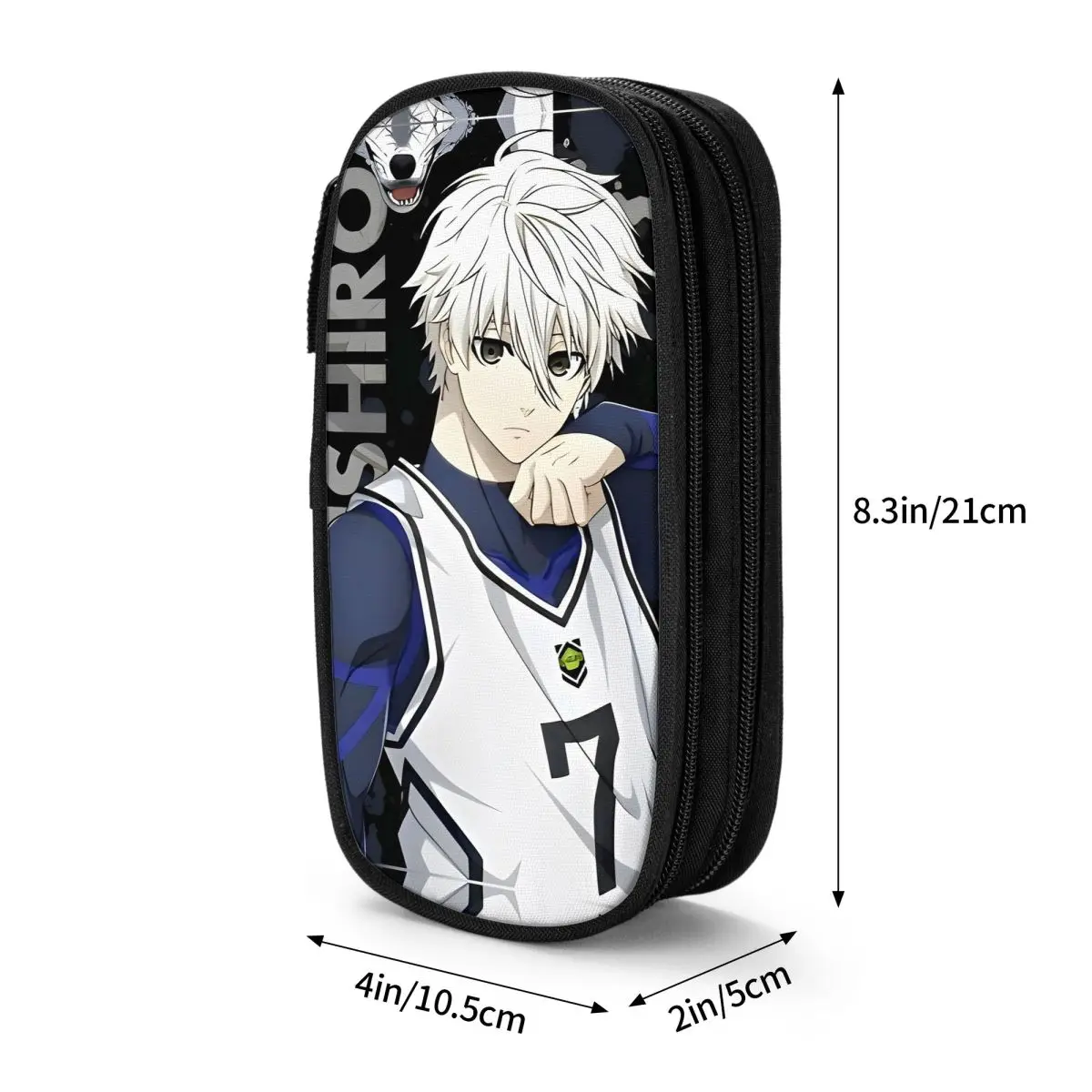 Blue Lock Soccer Player Pencil Case Pen Box Bags Student Large Storage Students School Zipper Pencil Box