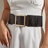 Retro Corset Wide Elastic Belt For Women Luxury Brand Designer Square Buckle Waist Strap Female Dress Skirt Coat Girdle 1