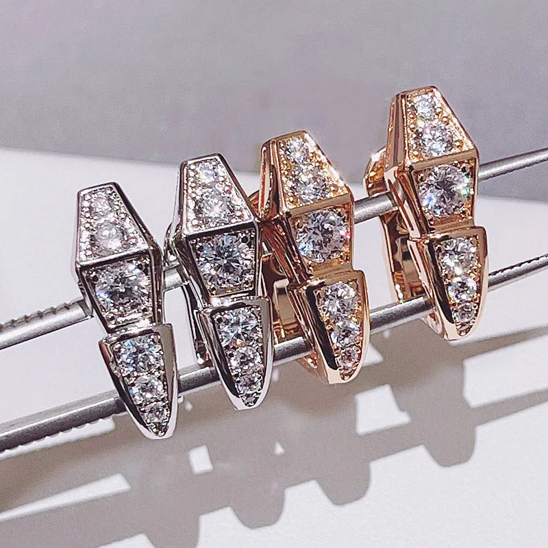 

High quality 925 sterling silver snake shaped earrings for women Simple and exquisite Fashion brand Luxury jewelry Party gift