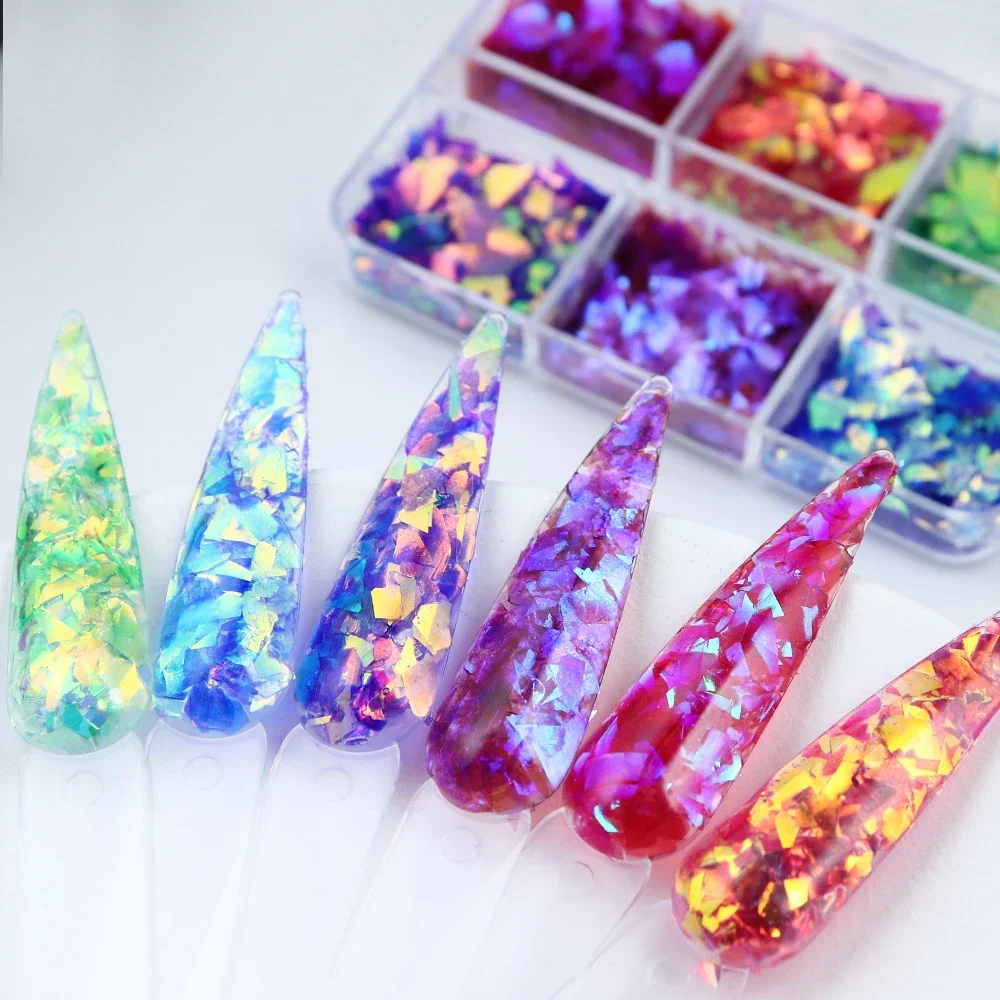 Sparkling Nail Art Glitter Film Irregularly Shaped Glass Paper Fingertip Decorative Sequins Nail Stylist  Supplies Accessories