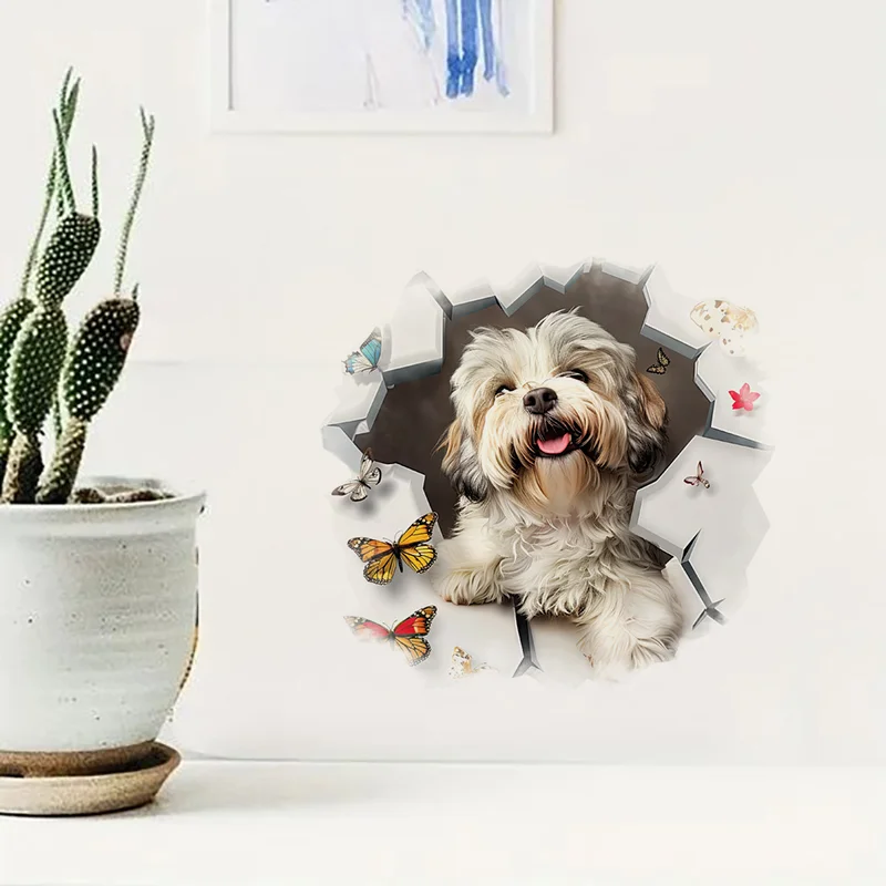 T2262# Lhasa Apso Toilet Stickers Decoration for Living Room, Wall, Bedroom, and Home Decor Car Decals Self-Adhesive