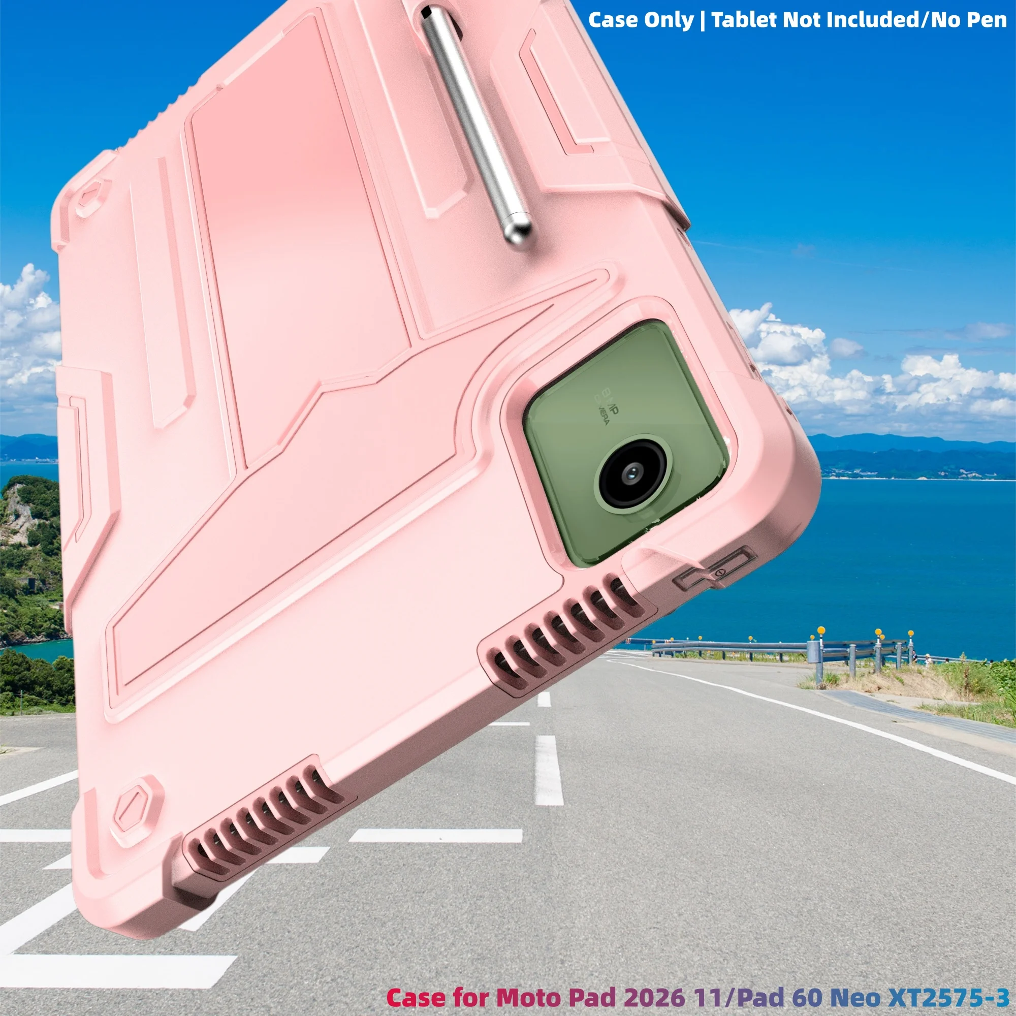 Heavy Duty Shockproof Rugged Protective Tablet Case with Kickstand and Pen Holder