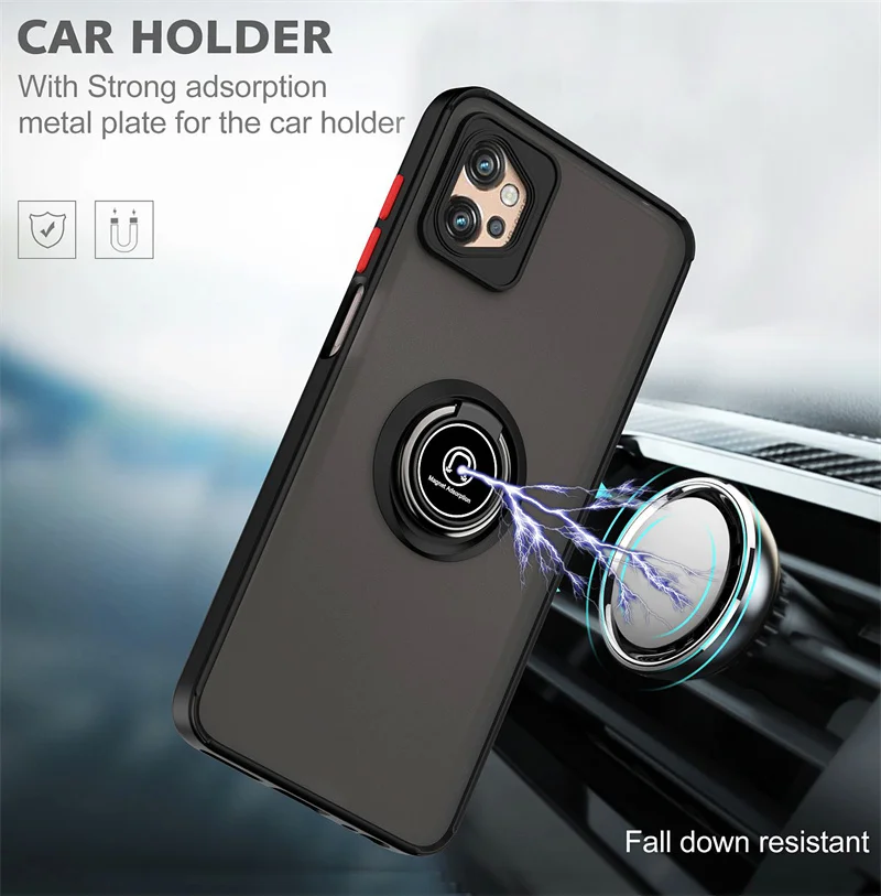 Shockproof Armor Case with Magnet Ring Holder Cover