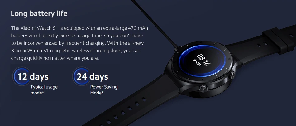 Global Version Xiaomi Mi Watch S1 GPS Smart Watch 1.43" AMOLED Sapphire Display SpO₂ monitoring Wireless Charging Mi Smartwatch