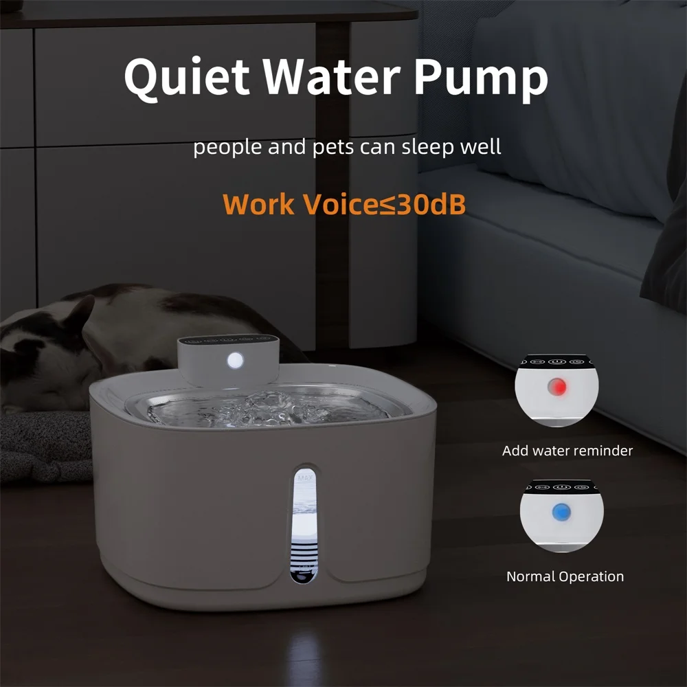 2626-802fcd.jpg Pet Water Fountain Auto Recirculate Filter Large Capacity Filtring Cat Water Drinker USB Electric Mute Cats Water Dispenser