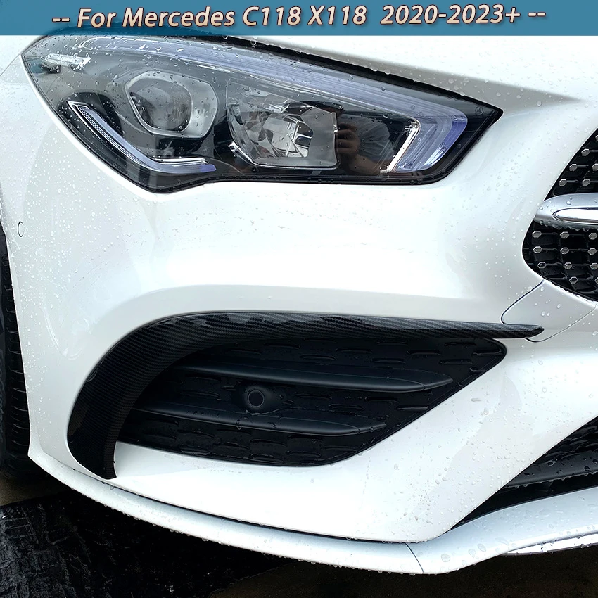 

Автомобильный передний бампер, спойлер, сплиттер, Вентиляционная решетка, противотуманная фара, отделка, черный для Mercedes Benz CLA Class C118 X118 CLA35 AMG 2020-2023