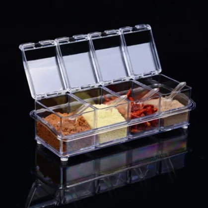 

Kitchen Spice Organizer Storage Boxes Spices Seasoning Jar Transparent Sugar Salt Bottle Kitchen Accessories Spice Bottle