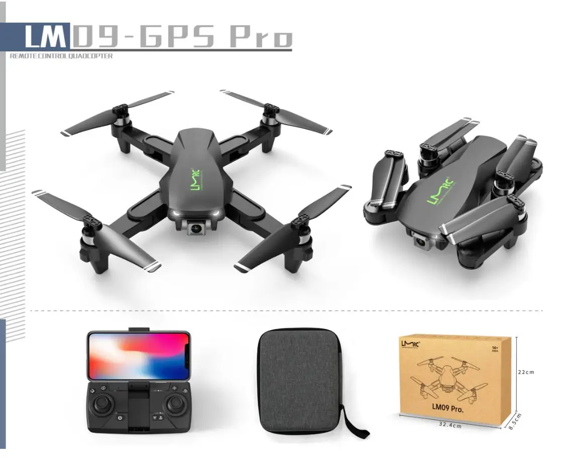 LM09 LMRC GPS Drone with 4K UHD Camera for Adults, Brushless Motor, GPS Auto Return, 5GHz FPV RC Quadcopter Auto Return Home lf606 mini quadcopter foldable rc drone RC Quadcopter