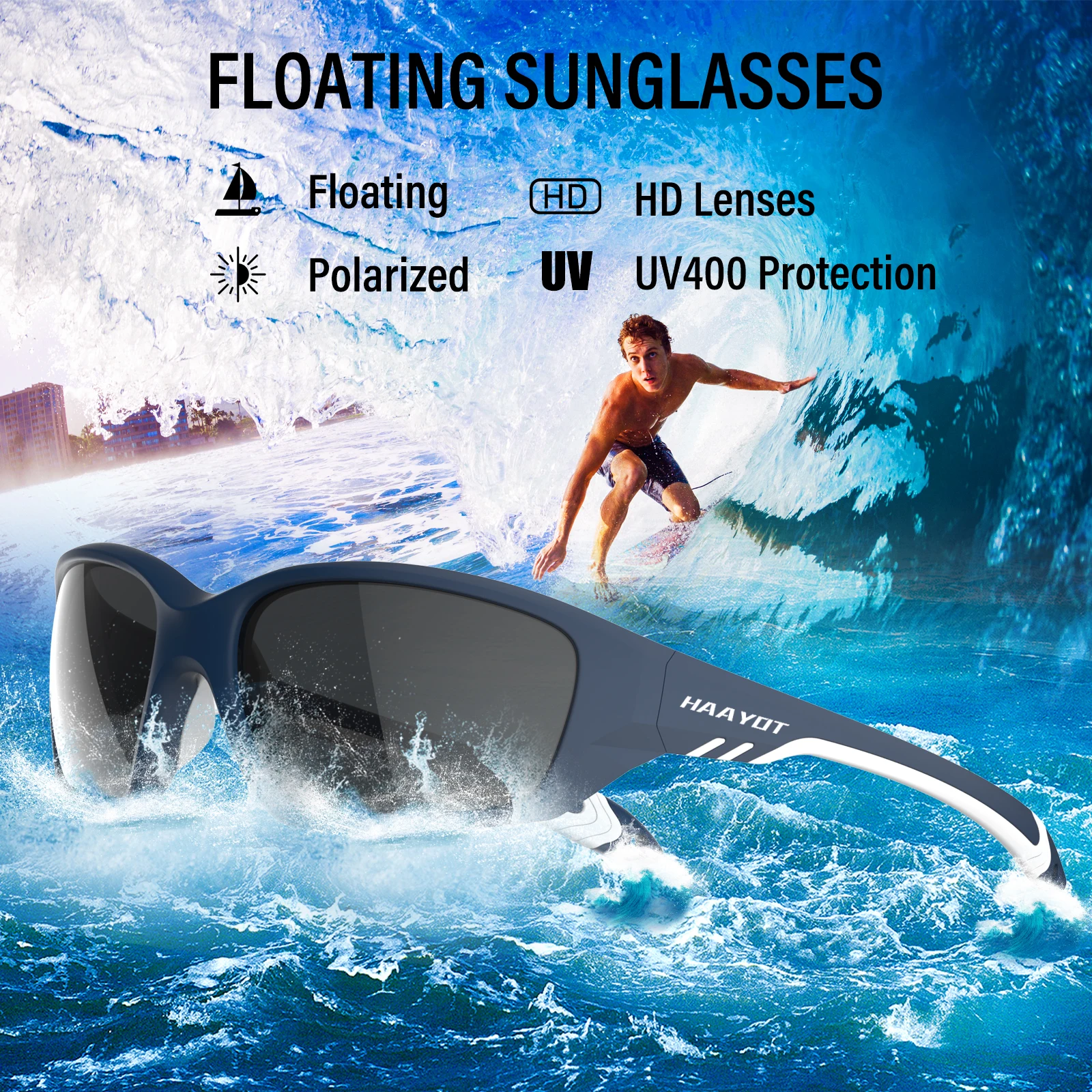 SUUKAA Floating Sunglasses Polarized UV400 Lightweight Fishing Glasses For Men Women Driving Golf Running Cycling Glasses polarized sunglasses fishing sunglasses