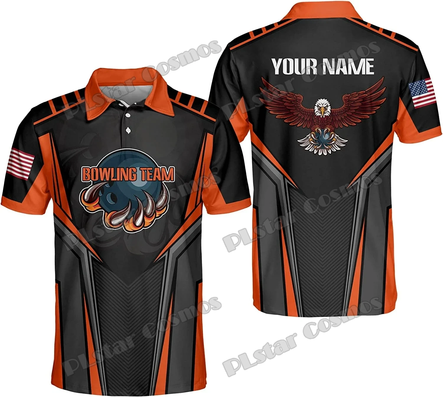 PLstar Cosmos Bowling Personalisierter Name 3D-gedrucktes Herren-Poloshirt Sommer Street Kurzarmshirt Geschenk für Bowlingspieler WK35 – Detail 11