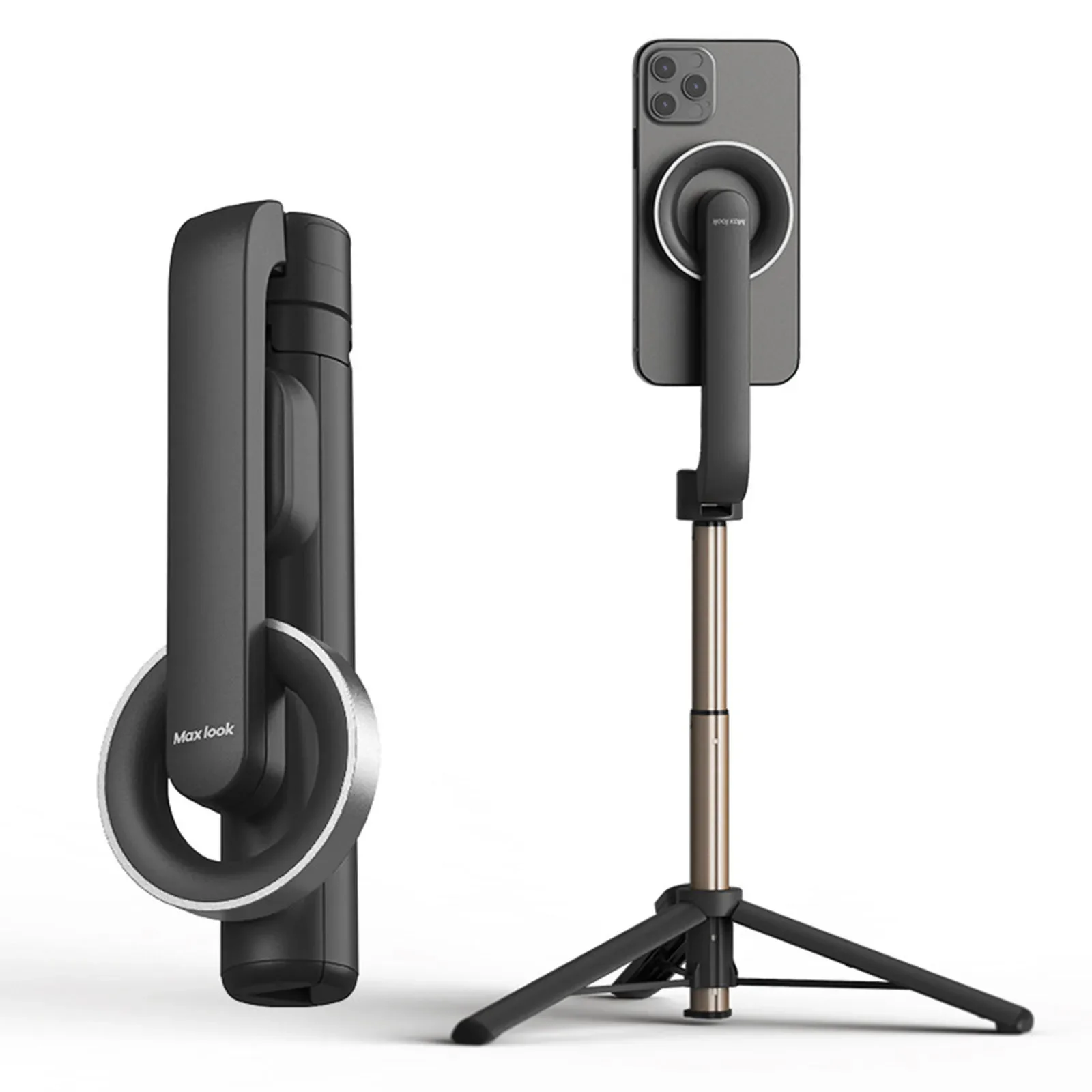 Magnetic Selfie Stick Tripod for Magsafe iPhone 16 15 14 13 12 Handheld Stabilizer Rod with Remote Controller for HUAWEI Samsung