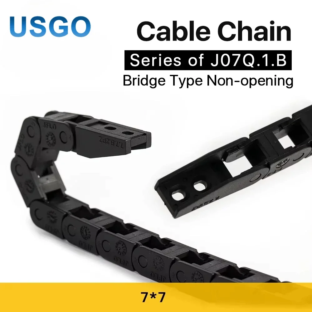 Cable Chains 7*7mm Bridge Type Non-Opening 1 Meter Plastic Towline Transmission Drag Chain for Machine