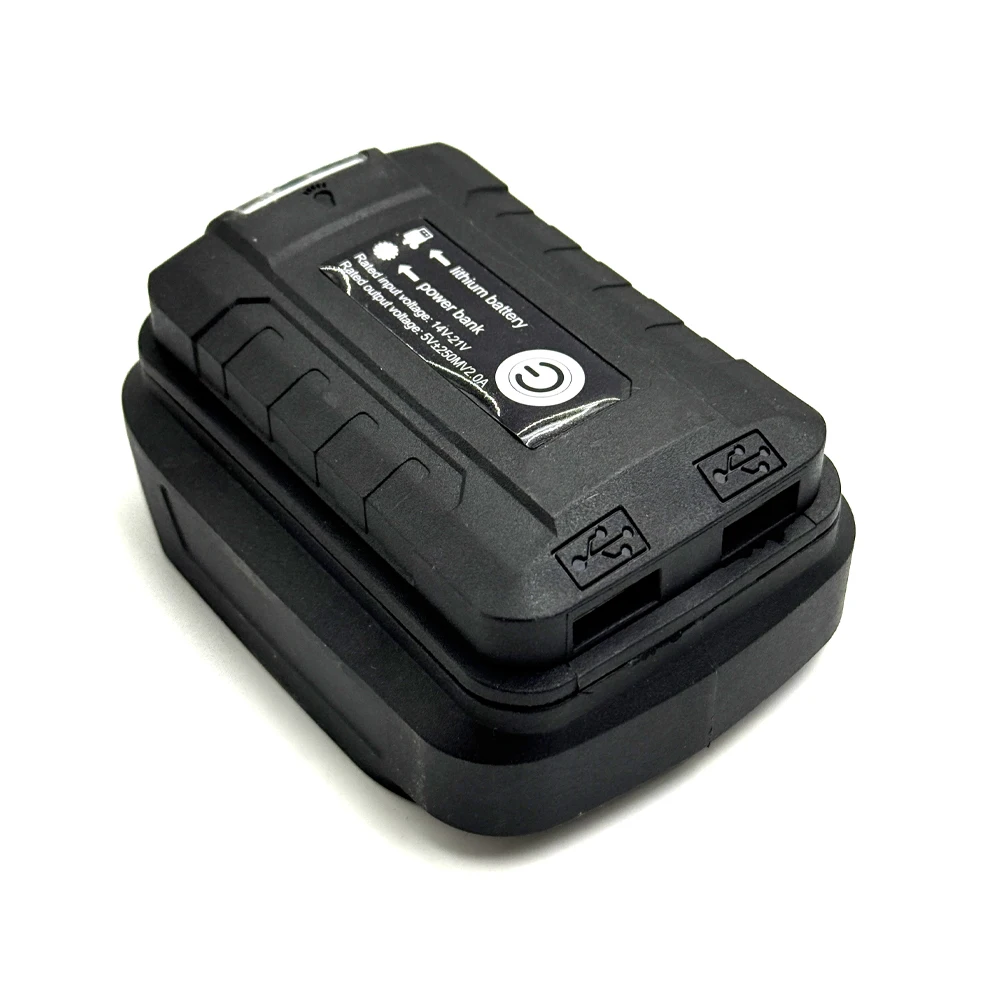 마키타 18V용 리튬이온 배터리 케이스 어댑터 듀얼 USB 포트 파워뱅크 휴대폰 충전기 LED 작업등 변환기 램프 플래시라이트