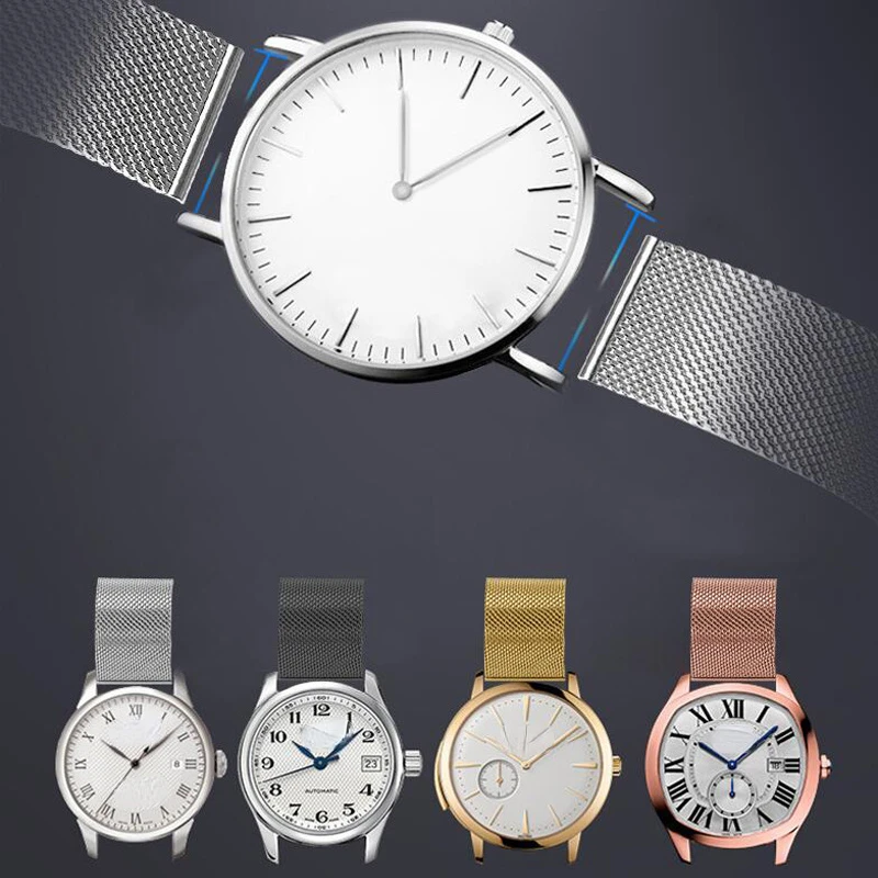 Stainless Steel Milanese Loop Mesh Watch Strap with Straight End Bracelet and Buckle