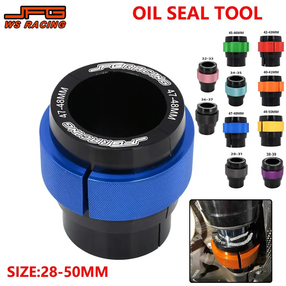 Motorcycle Front Fork Tool CNC Front Fork Oil Seal Driver Tool Motorcycle 28-50 MM Universal Tools Kit For KTM HONDA KAWASAKI SUZUKI YAMAHA Dirt Pit Bike
