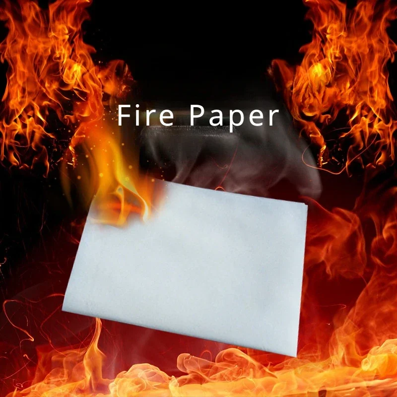 5Pcs Magic Paper Fire Prop Professional Performance Props Fire-breathing Wand Consumables Paper Flameless Paper Flash Magic