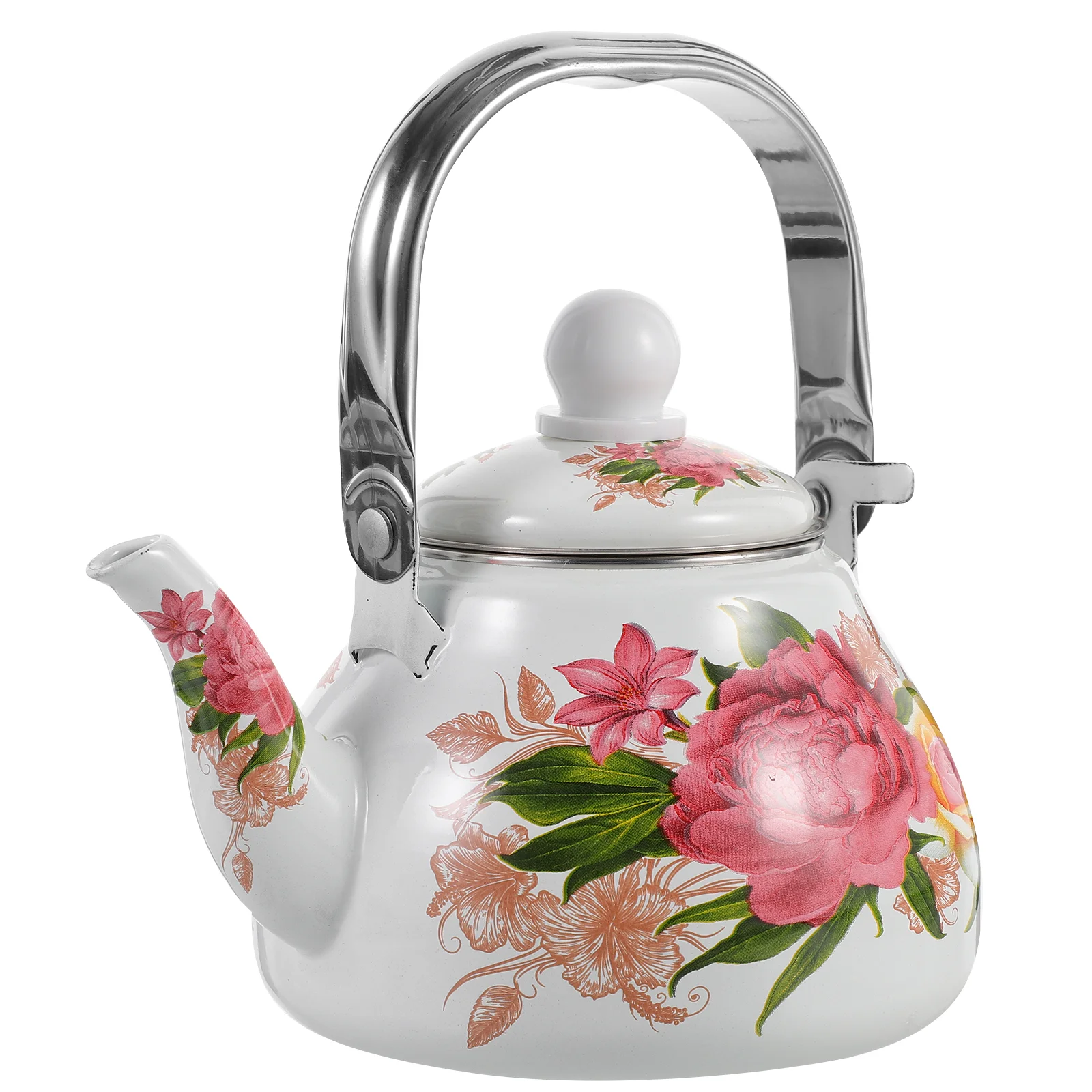 

Enamel Tea Kettle Vintage Teapot Chinese Tea Pot Stove Top Water Kettle Stovetop Tea Kettle 1L Small Water Pot Floral